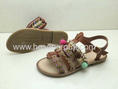 Bohemian style lady flat sandals