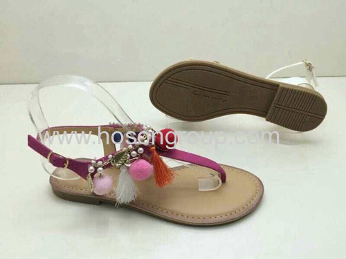 Clip toe bohemian style lady sandals