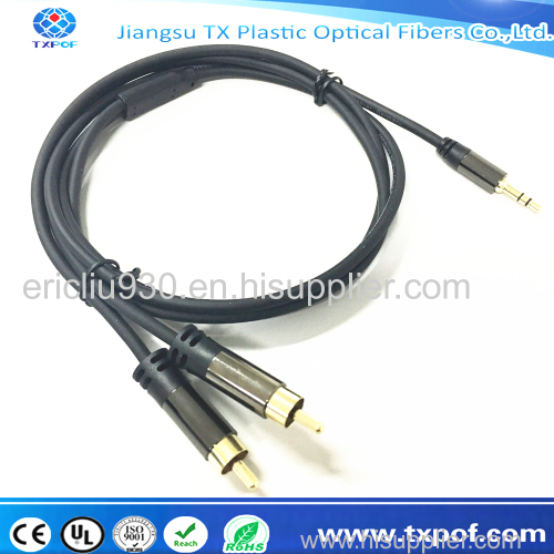 1 3.5mm to 2 RCA Audio Cable Splitter Aux Jack Cable