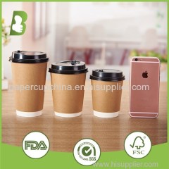 16oz coffee bevertea age milk kraft paper cups with lids