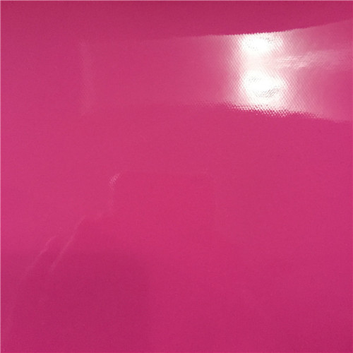 pink pvc shiny leather for bag with knitted fabric from Jiangyin Longsheng