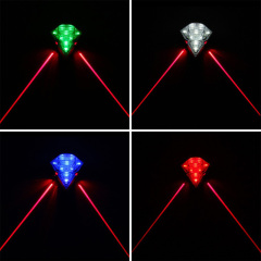 Rechargeable Diamond 8 LED bike Laser Taillight