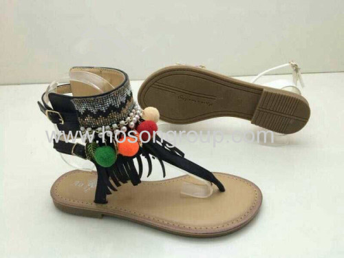 Bohemian style buckle beading lady sandals