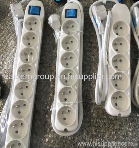 Euro 3-Way 16A Extension Power Strip and Switch