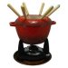 Enamel Cast Iron Fondue Set