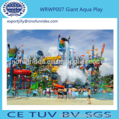 Outdoor Water Park Interactive House Aqua House With Water Slide