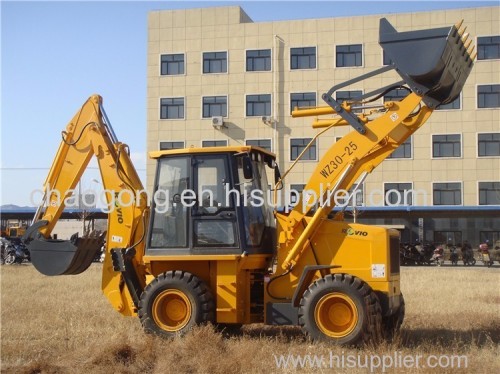 BACKHOE LOADER WITH CUMMINS ENGINE AND JOYSTICK HYDRAULIC BREAKING HAMMER
