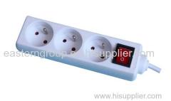 5 way European type usb extension socket with lighting switch