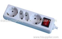 3 Way European extension socket power socket