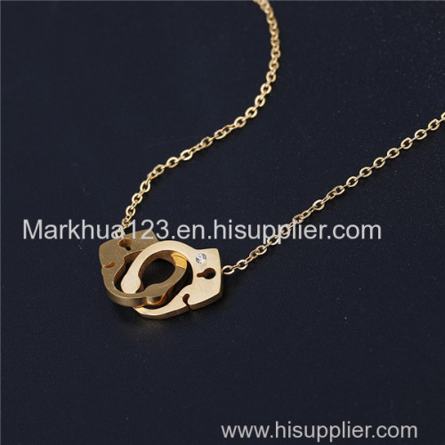 PVD plating rose gold stainless steel pendant necklaces