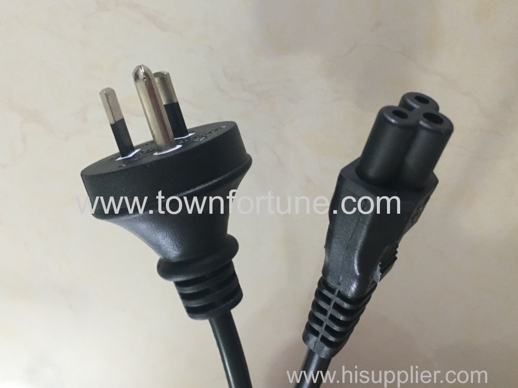 ROUND EARTH PIN PLUG WITH CABLE FOR SAA