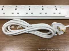 UL approved 250V 13A power strip 6 outlet power strip with 2 USB charger port