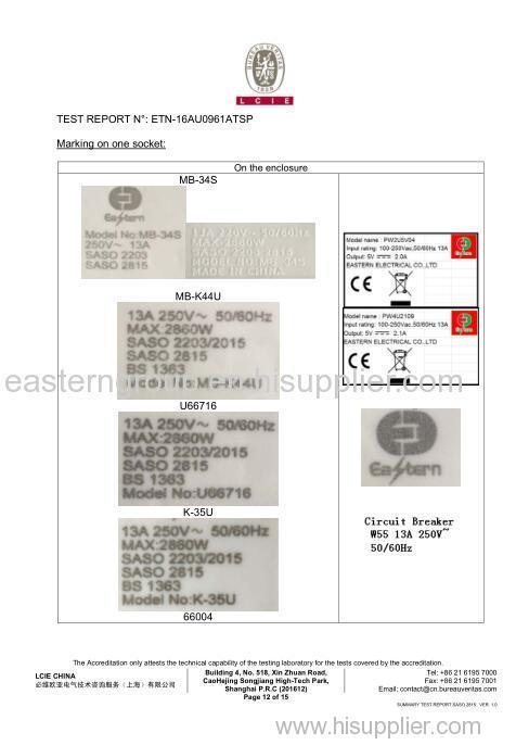 SASO Certificate Sheet 12