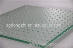 Low iron tempered heat strengthened etched Anti skid laminated glass
