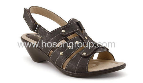 Open toe chunky heel buckle women sandals