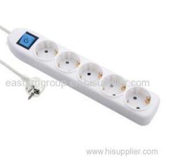 European power strip 5 way extension cord multiple socket with switch