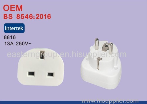 Universal Travel Adapter UK to EU Plug Adaptor Converter 2 Round Pin European Plug to 3 Pin UK Socket Adapter