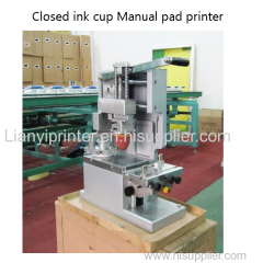 Manual pad printer with closed ink cup 75mm