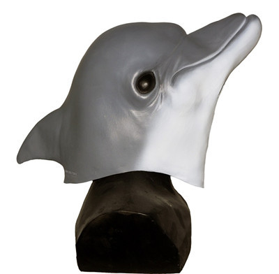 Reaslitic Animal Fancy Dress Costume Latex Dolphin Mask