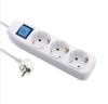 European style 4 way extension power strip with individual switch