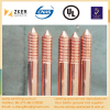 copper clad steel threaded and tipped ground rod