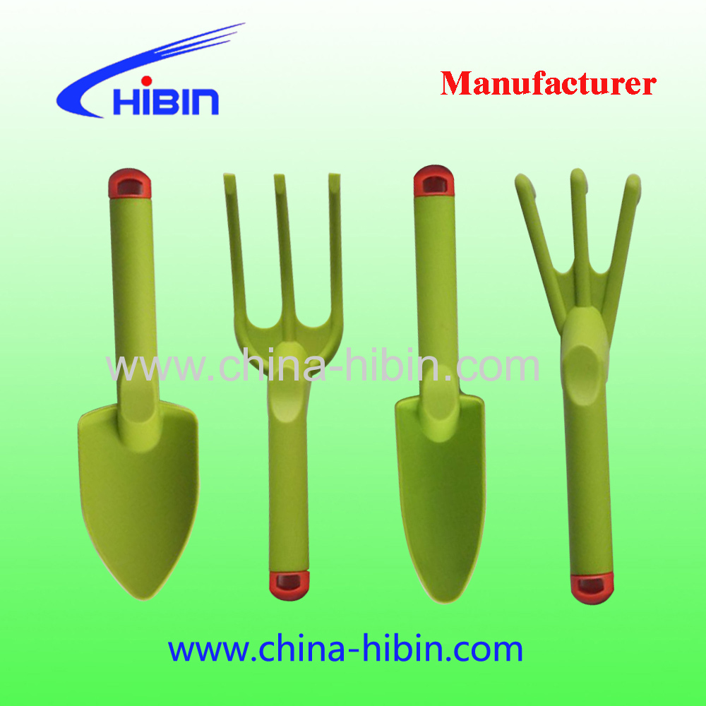 4Pcs Gardening Yard Hand Plastic Garden Trowel Shovel Spade Rake Tool Set