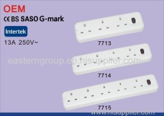 New design 8 gang universal 3pin tower extension Socket with Switches