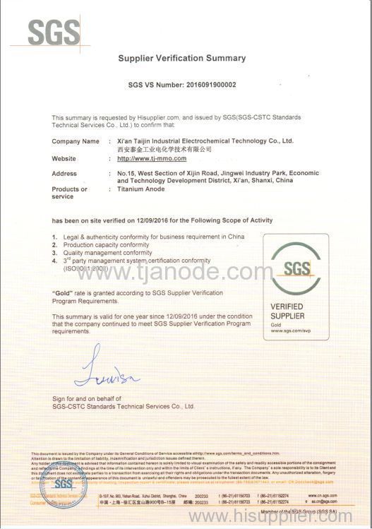 SGS Verified Supplier