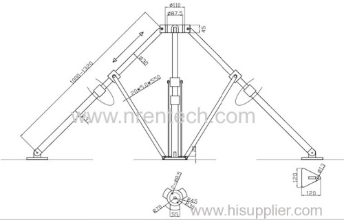 4x50W LED lamps mounted fold down pneumatic telescopic mast tower lighting