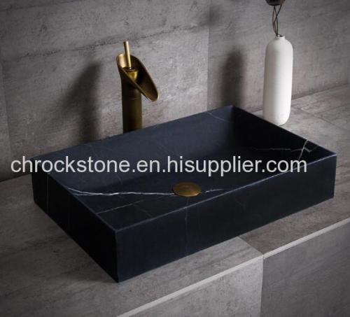Black granite vessel sink