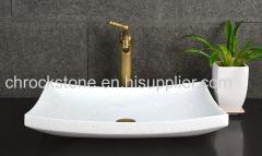 Crystal white marble rectangle sink