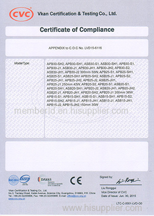 APB(ASB) 01 Certificate