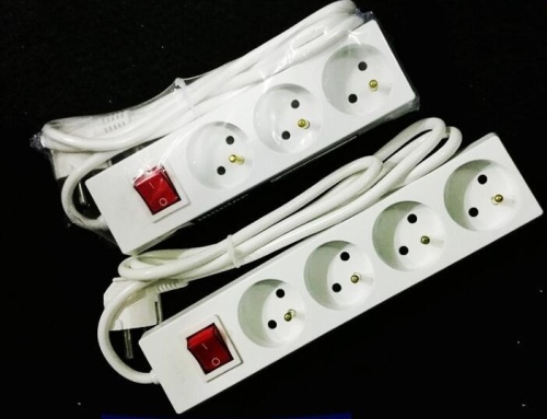 French type power strip 3 way 4 way 2m 3m