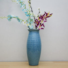 Decorative Ceramic Vases Set of 3 in Blue