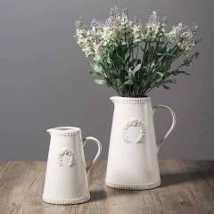 White Ceramic Flower Vases / Tabletop Plant Containers