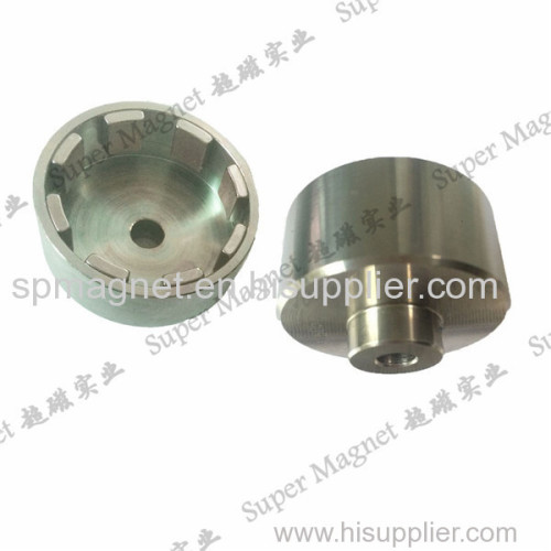 AND49*31.5mm Sintered NdFeB magnetic motor rotor with 8 poles segment