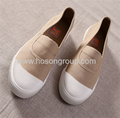 Clip on canvas lady casual shoes