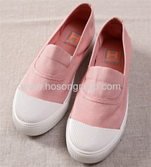 Clip on canvas lady casual shoes