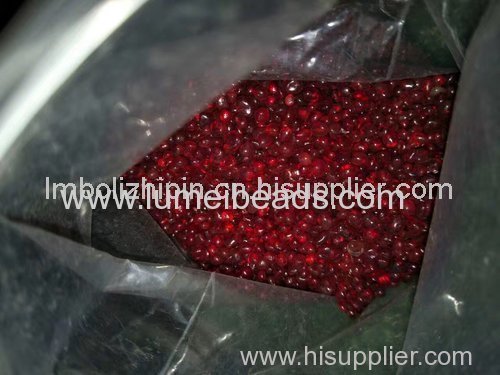 colorful glass beads red