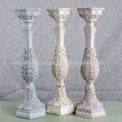 Resin Flora Carved Pillar Candle Holder