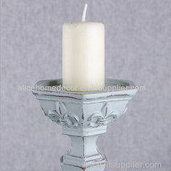 Resin Flora Carved Pillar Candle Holder