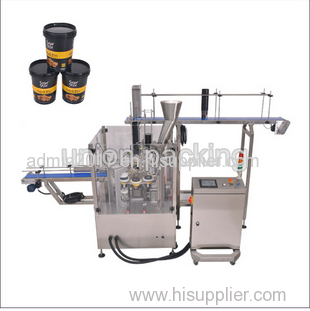 Rotary cup fill seal machine