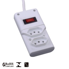 2 Outlets Brazilian Power Strip With USB Ports and Switch