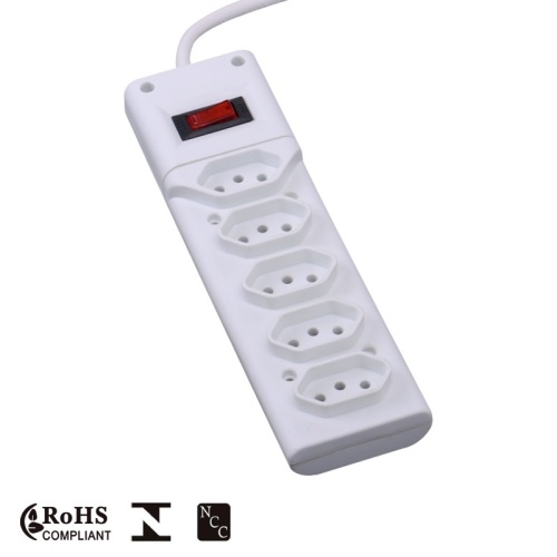 Inmetro 3-pin Electric socket Power Strip 5 ports