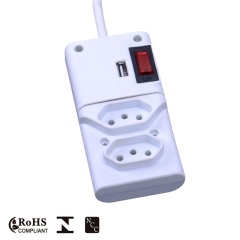 Brazil Style Power Strip with Switch and Surge Protection