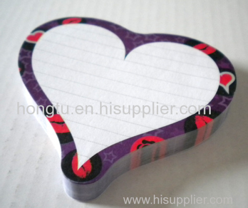 heart shape sticky note pad