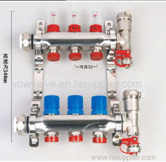 Stainless Steel Pex Radiant Heating Manifold with Adjustable Flowmeter