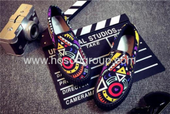 Patchwork clip on canvas shoes