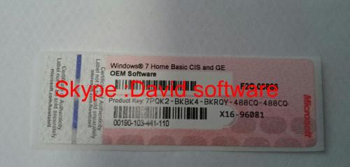 wholesale windows 7 home basic CIS and GE oem label coa sticker 100%online activation