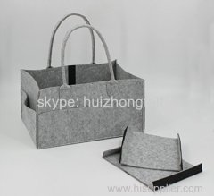 China supplier customized grey baby nursery felt diaper caddy